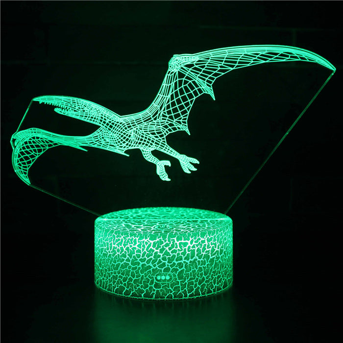 Realistic Pterodactyl Dinosaur 3D Optical Illusion Lamp