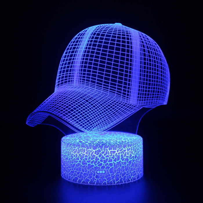 Baseball Cap 3D Optical Illusion Lamp