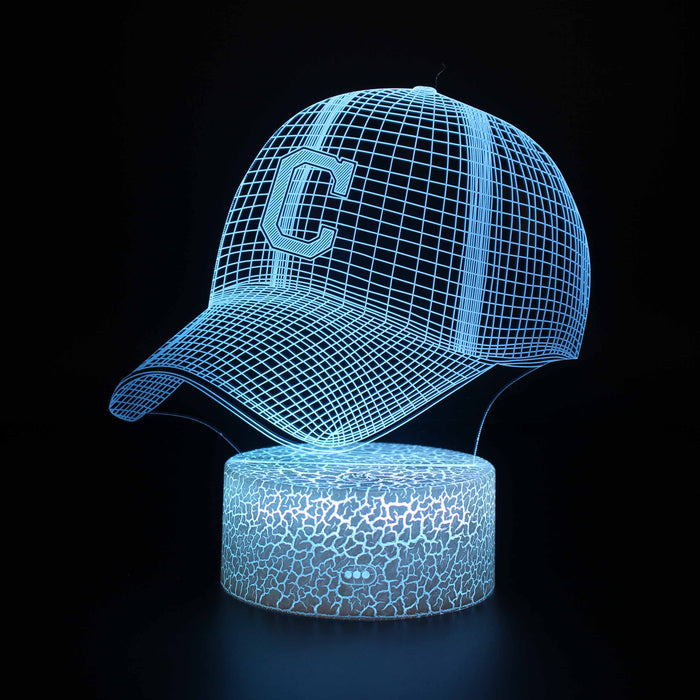 Cleveland Indians Baseball Cap 3D Optical Illusion Lamp
