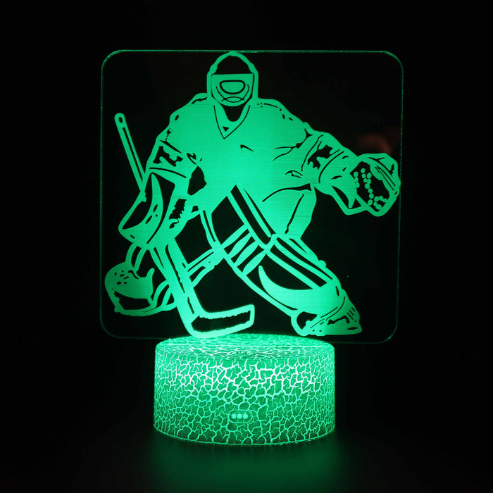 Hockey Player 3D Optical Illusion Lamp