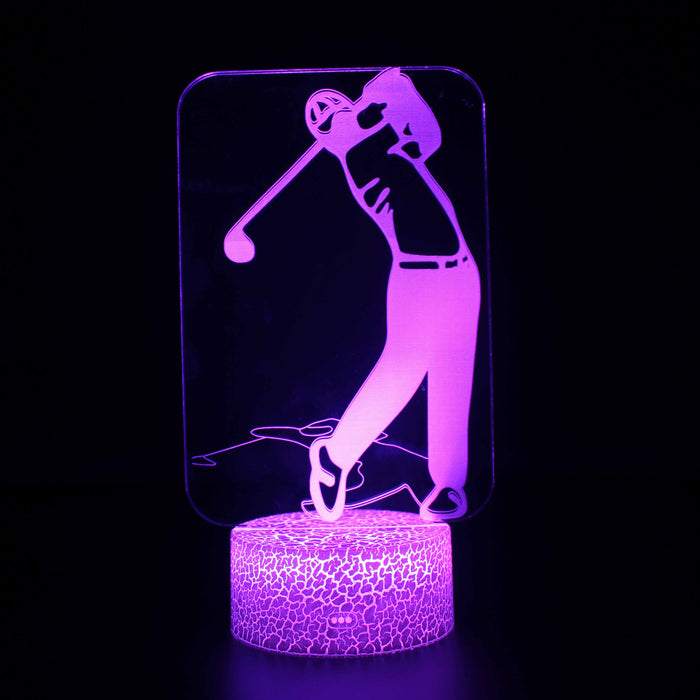 Golfer 3D Optical Illusion Lamp