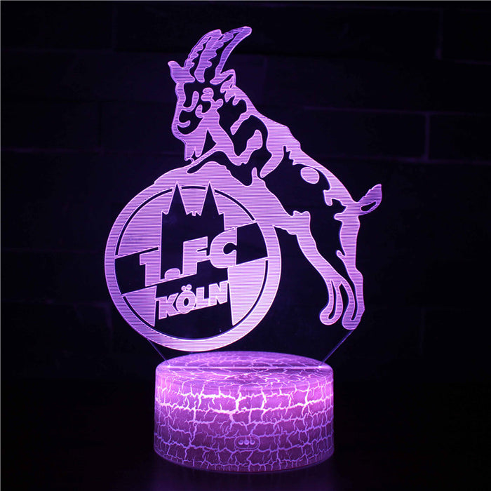 Koln FC Team Logo 3D Optical Illusion Lamp