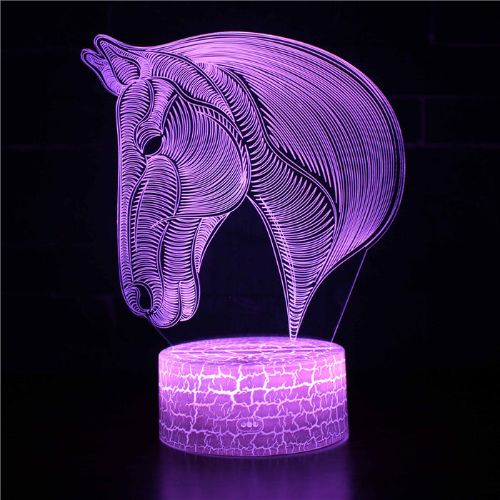 Horse Head 3D Optical Illusion Lamp