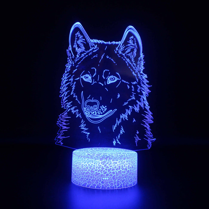 Abstract Smiling Wolf Optical Illusion Lamp