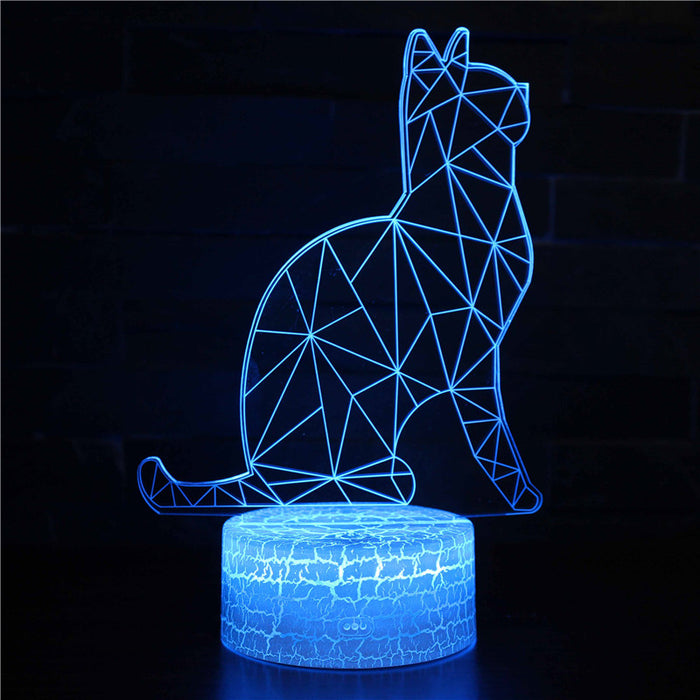 Cat 3D Optical Illusion Lamp