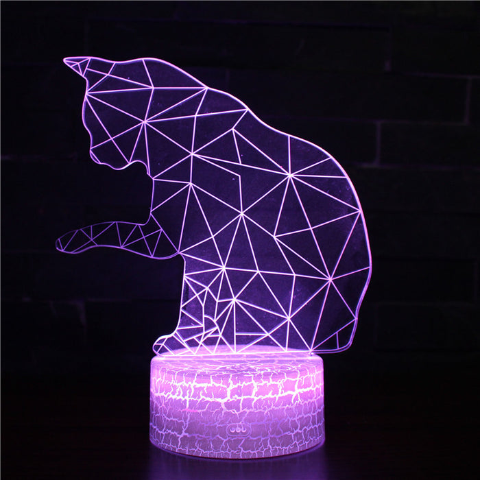 Cat 3D Optical Illusion Lamp