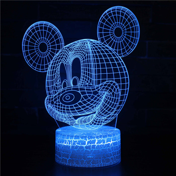 Cute Mickey Mouse 3D Optical Illusion Lamp