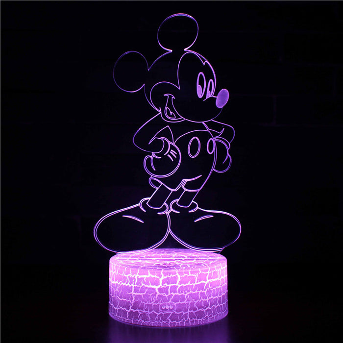 Cute Mickey Mouse 3D Optical Illusion Lamp