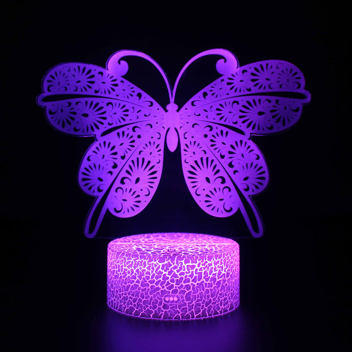 Butterfly 3D Optical Illusion Lamp