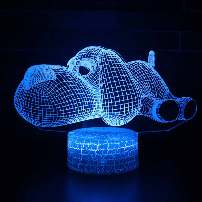 Tired Snoopy Dog 3D Optical Illusion Lamp