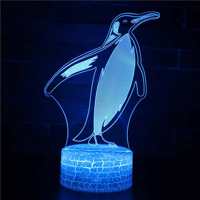 Penguin 3D Optical Illusion Lamp