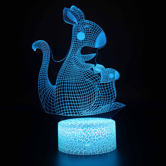 Kangaroo & Baby 3D Optical Illusion Lamp
