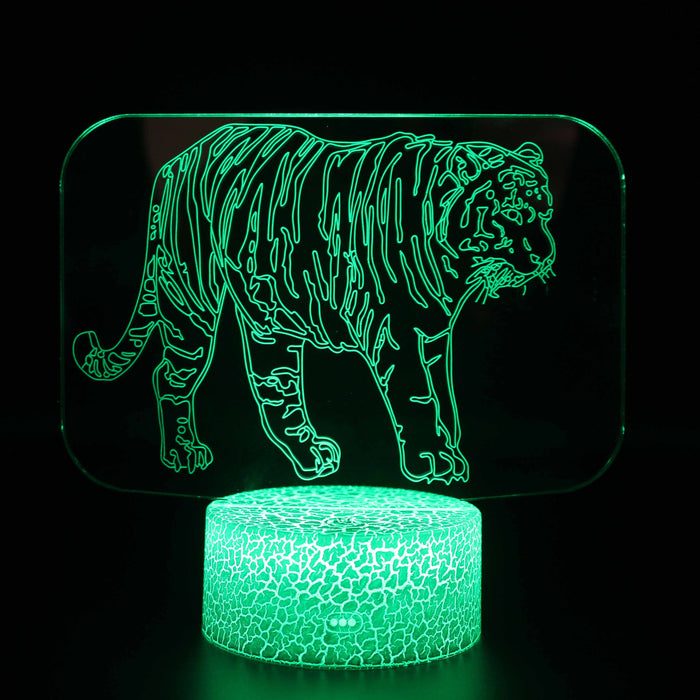Realistic Tiger 3D Optical Illusion Lamp