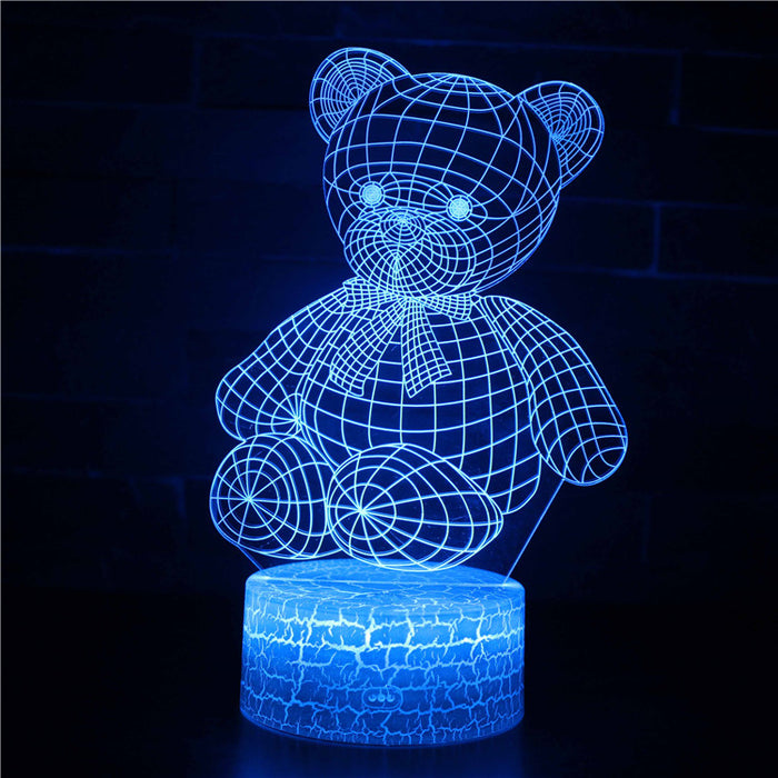 Teddy Bear 3D Optical Illusion Lamp