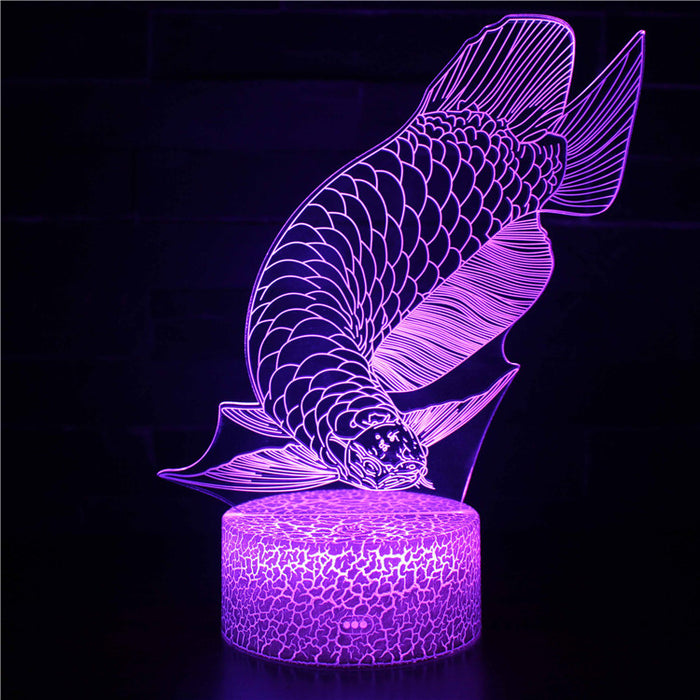Realistic Fish Marine Life 3D Optical Illusion Lamp