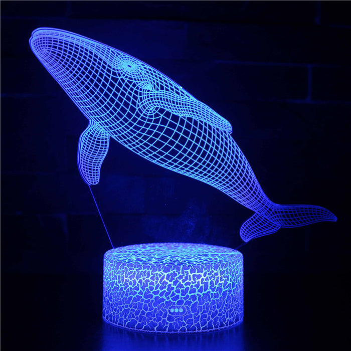 Realistic Whale Marine Life 3D Optical Illusion Lamp