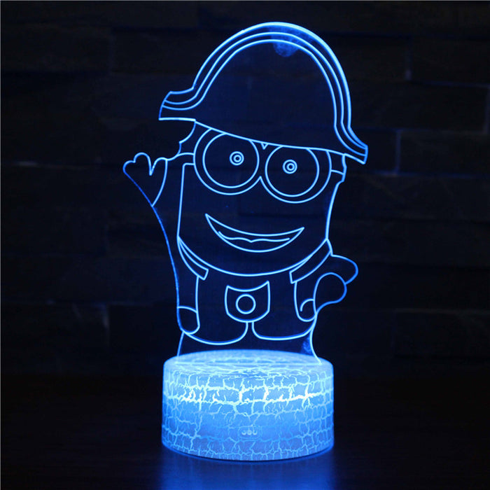 Cute Pirate Minion 3D Optical Illusion Lamp