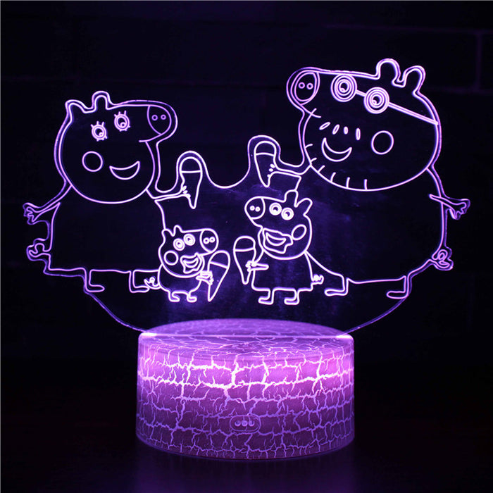 Peppa Pig Family 3D Optical Illusion Lamp