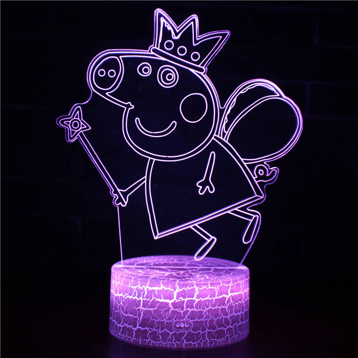 Peppa Pig Fairy 3D Optical Illusion Lamp