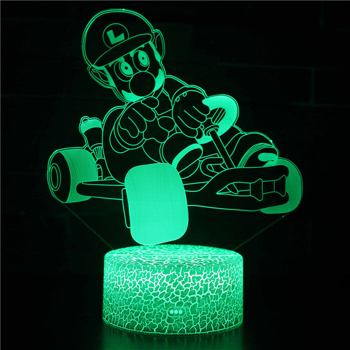 Luigi Super Mario 3D Optical Illusion Lamp