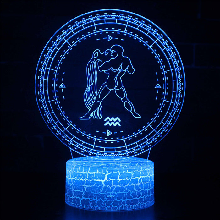 Aquarius Constellation 3D Optical Illusion Lamp