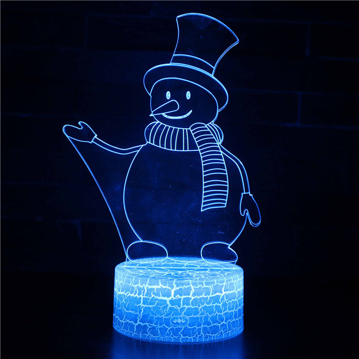 Christmas Snowman 3D Optical Illusion Lamp