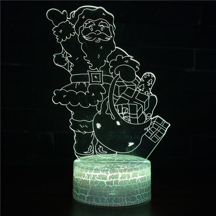 Christmas Santa With Toys 3D Optical Illusion Lamp