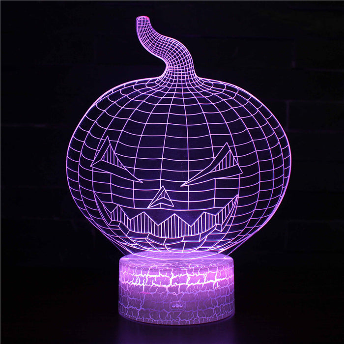Halloween Jack-o-lantern 3D Optical Illusion Lamp