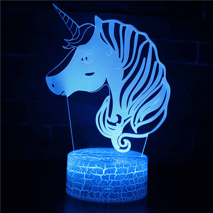 Abstract Beautiful Sleeping Unicorn Optical Illusion Lamp