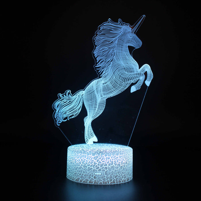 Abstract Unicorn Right Facing Hare Optical Illusion Lamp