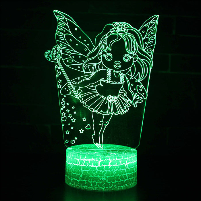 Fairy Angel Girl 3D Optical Illusion Lamp