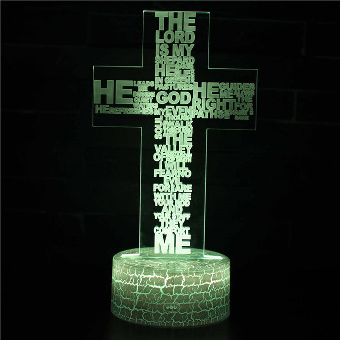 The Lord Is My Shepard Cross 3D Optical Illusion Lamp