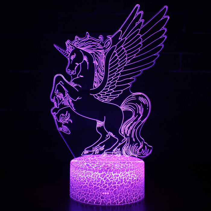 Abstract Purple Unicorn Optical Illusion Lamp