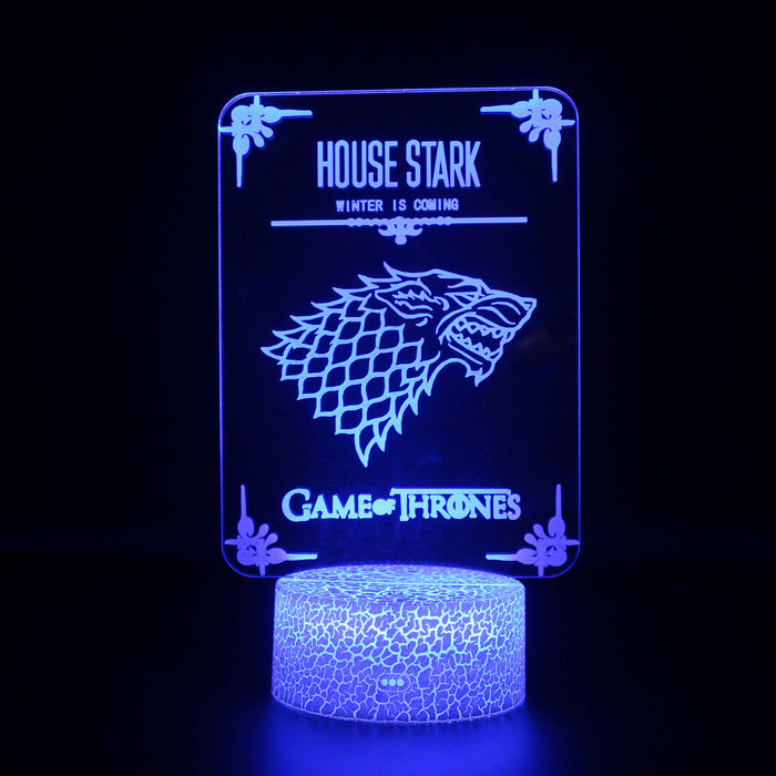 Game Of Thrones House Stark 3D Optical Illusion Lamp