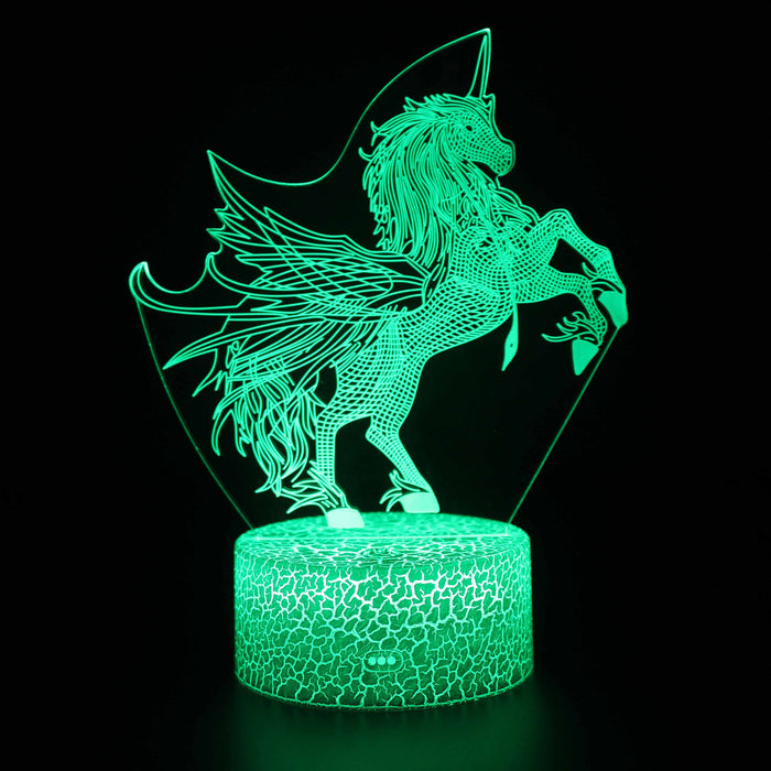 Abstract Light Green Unicorn Optical Illusion Lamp