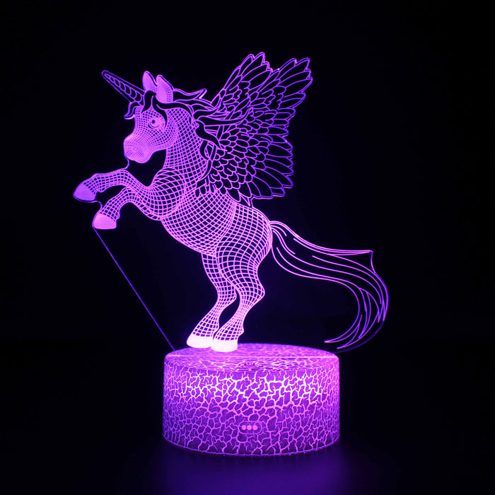 Abstract Left Facing Baby Unicorn Optical Illusion Lamp