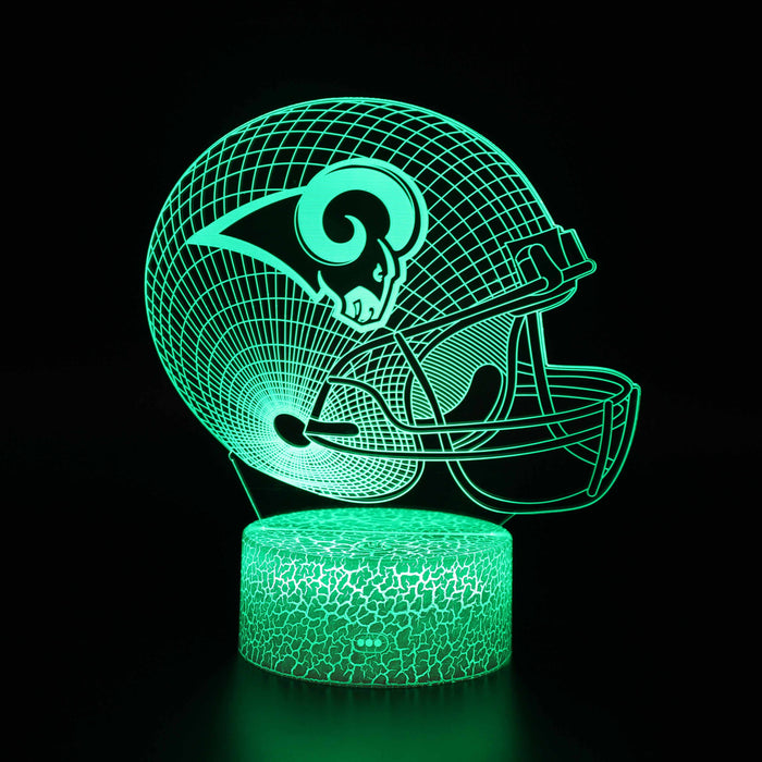 Los Angeles Rams Football Helmet 3D Optical Illusion Lamp