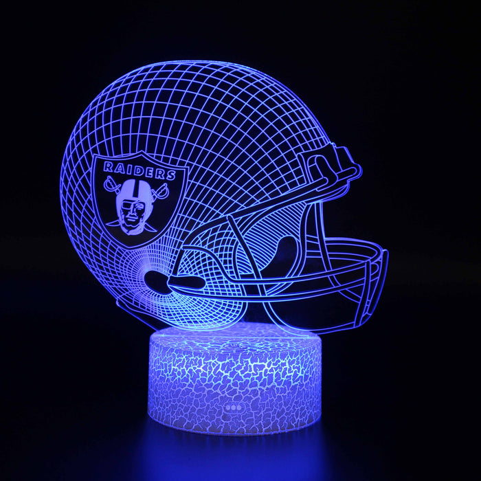 Las Vegas Raiders Football Helmet 3D Optical Illusion Lamp