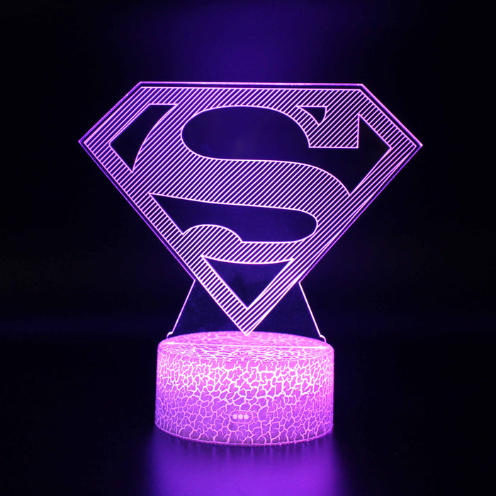 Superman Logo 3D Optical Illusion Lamp