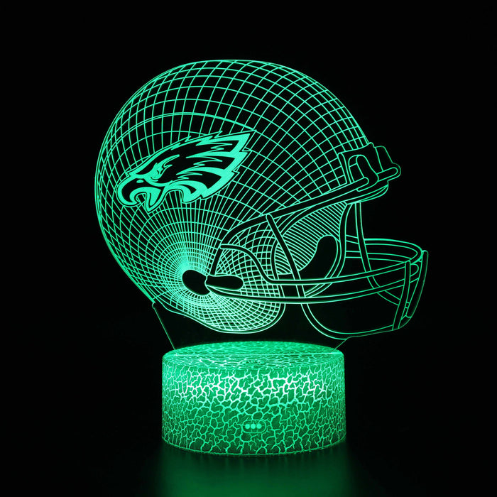 Philadelphia Eagles Football Helmet 3D Optical Illusion Lamp