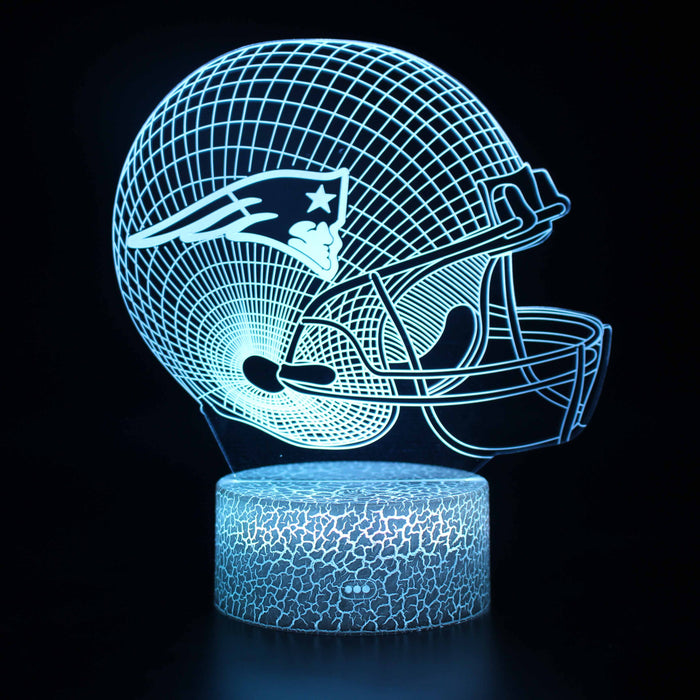 New England Patriots Football Helmet 3D Optical Illusion Lamp