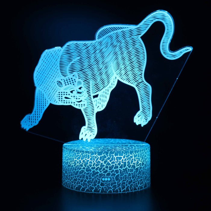 Realistic Jaguar 3D Optical Illusion Lamp