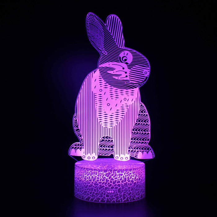 Adorable Rabbit 3D Optical Illusion Lamp