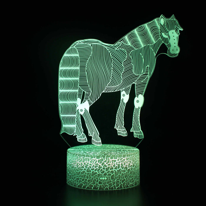 Cool Patterned Horse 3D Optical Illusion Lamp
