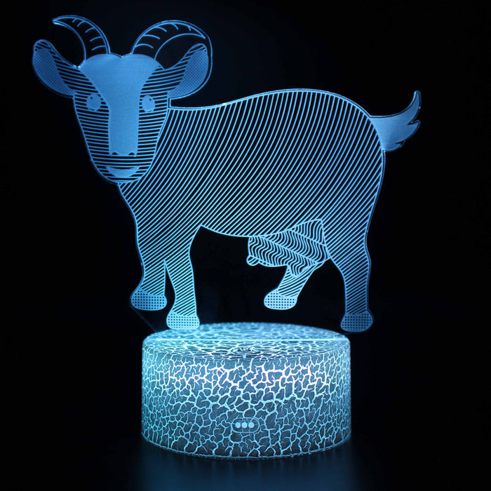 Abstract Zodiac - Ram Optical Illusion Lamp