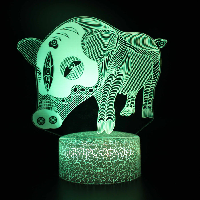 Abstract Zodiac - Ox Optical Illusion Lamp