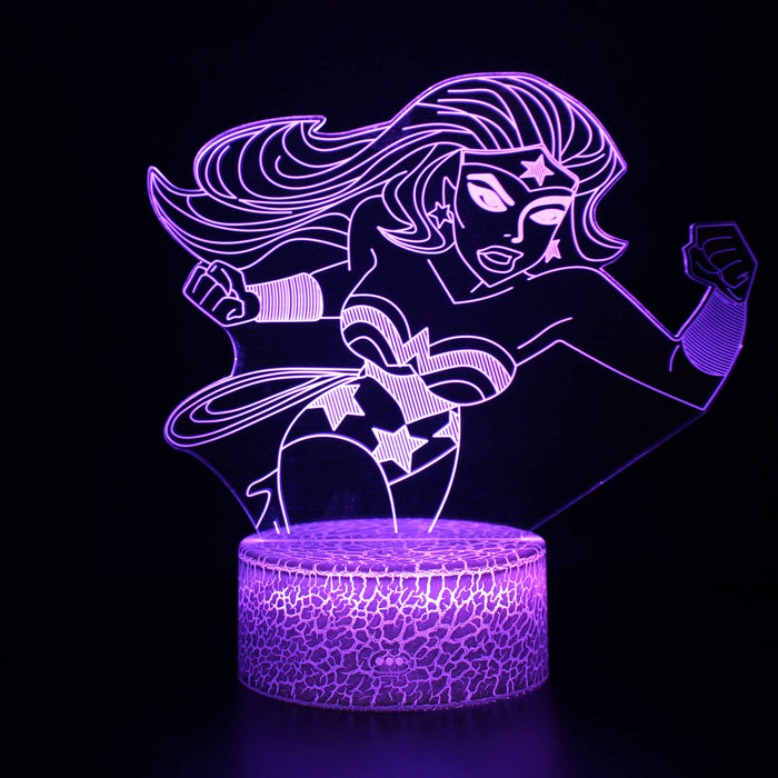 Wonder Woman 3D Optical Illusion Lamp