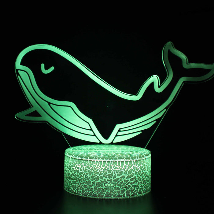 Realistic Whale Marine Life 3D Optical Illusion Lamp