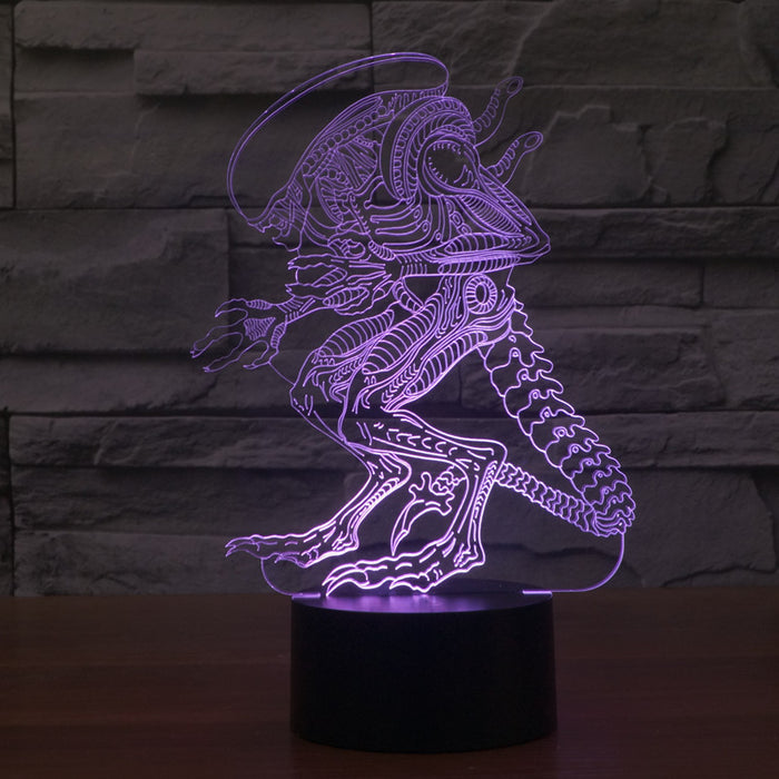 Alien Inspired Xenomorph 3D Optical Illusion Lamp - 3D Optical Lamp