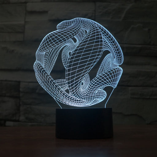 Abstract Spiral Ball Sculpture 3D Optical Illusion Lamp - 3D Optical Lamp